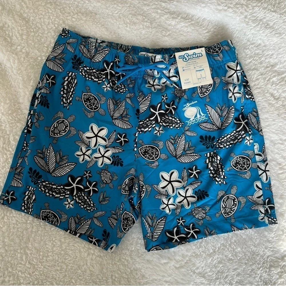 NWT Mr. Swim Geometric Turtles Swim Short SZ L